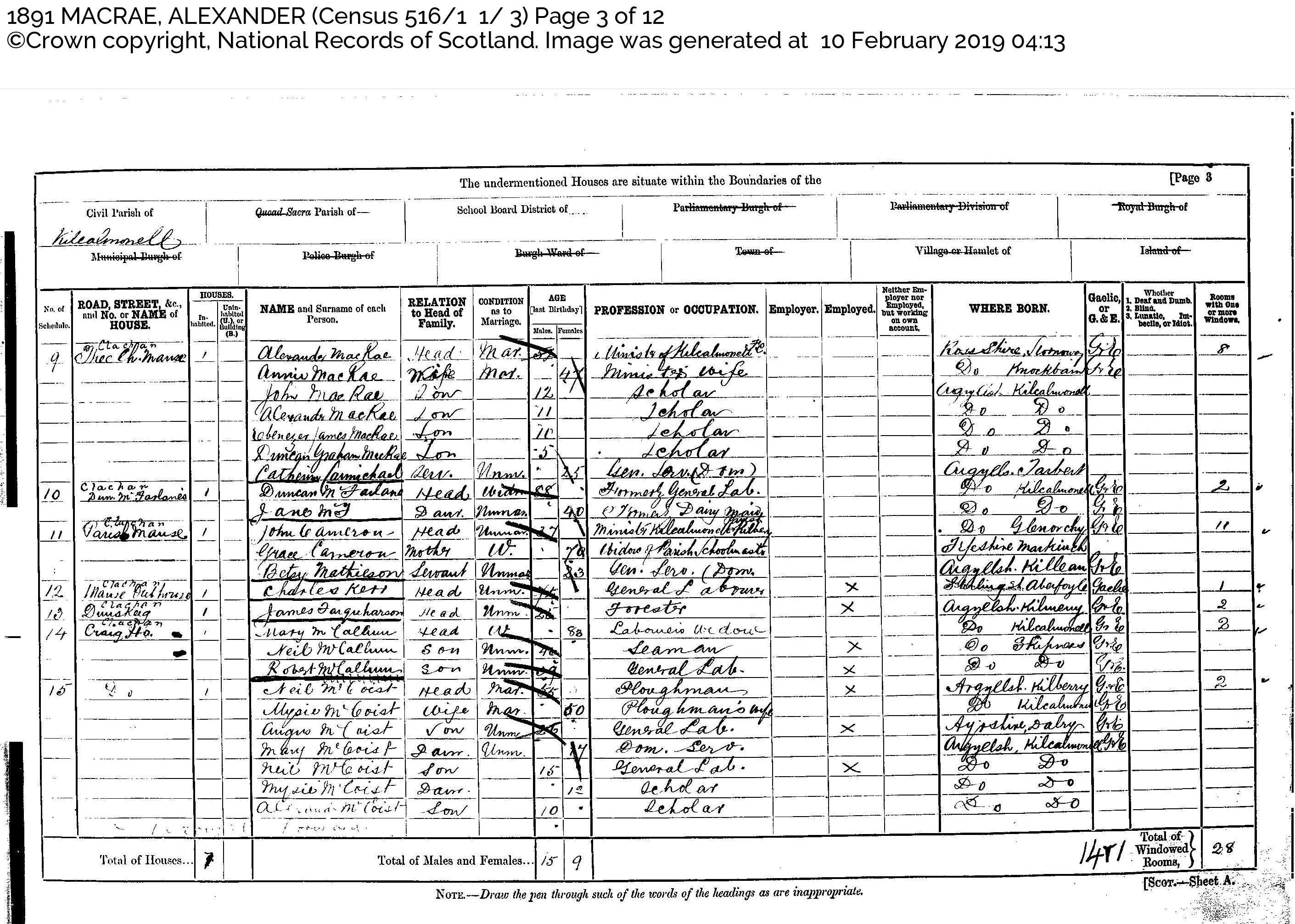 1891 census scotland
